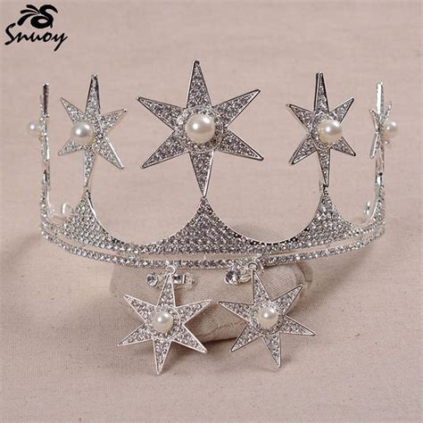 Find More Hair Jewelry Information About Snuoy Silver Star Tiara With
