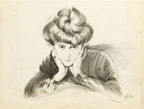 Paul César Helleu Portrait Of Madame Helleu