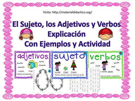 El Adjetivo Sujeto Y Verbo Explicación Con Ejemplos Y Actividad