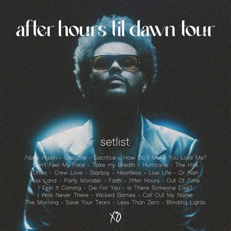 the weeknd after hours til dawn tour setlist plakat