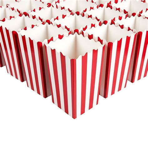 100 Pack Mini Popcorn Boxes 39 Inches Red And White Paper Containers