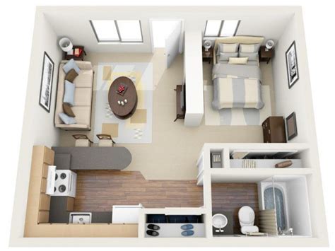 3d Floor Plan Image 0 For The Studio Floor Plan 400 Sqft Studio