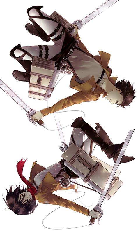 Eren Yeager And Mikasa Ackerman Shingeki No Kyojin Drawn By Yasai