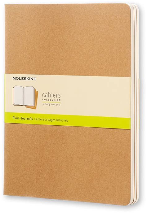 Moleskine Cahier Extra Large Journal Plain Set Of 3 Assorted Ebay