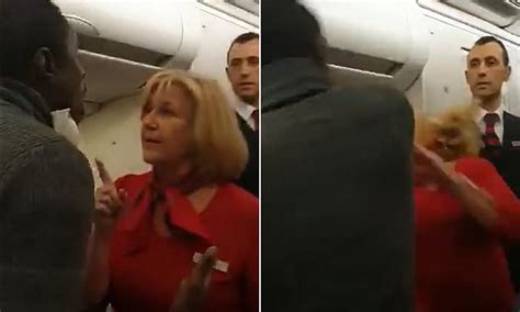shocking moment aggressive passenger hits a female flight attendant in