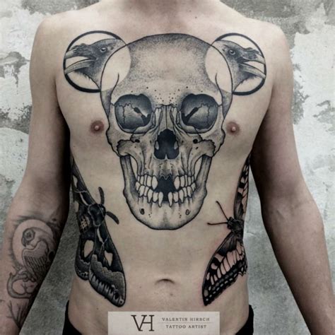 100 Ink Black Skull Chest Tattoo Design Png  2023