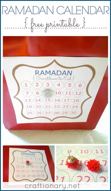 Ramadan Calendar Free Printable Countdown Craftionary