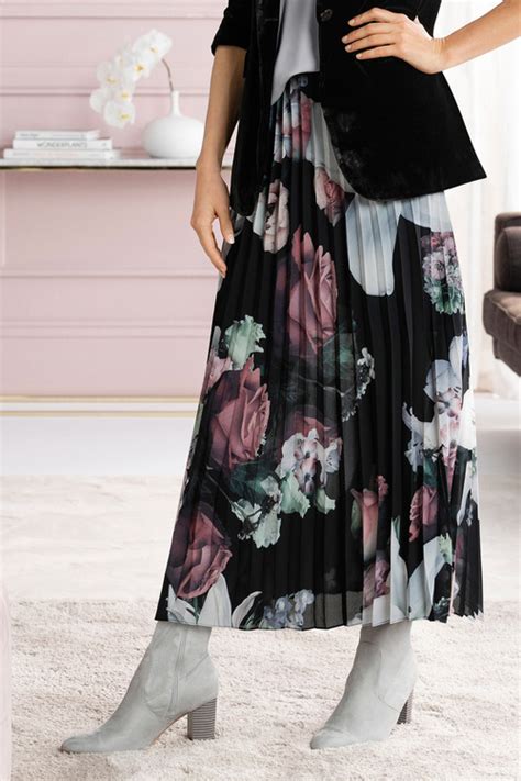 Grace Hill Printed Pleated Skirt Online Shop Ezibuy Printed Pleated