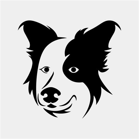 Border Collie Dog Head Logo Icon Vector Dog Face Simple Design