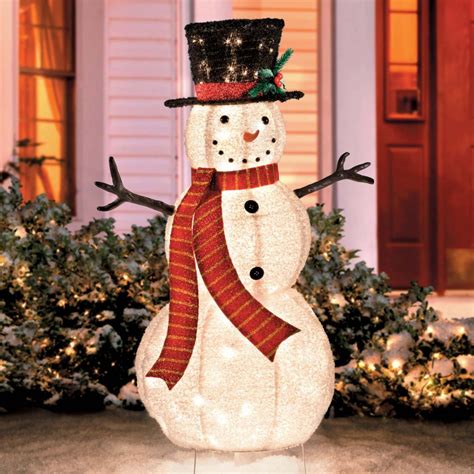 48 Fuzzy Snowman Outdoor Christmas Decorations Christmas Yard