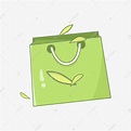 绿色环保手提袋插画素材图片免费下载-千库网