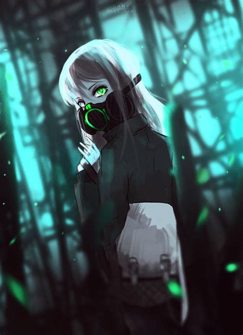 Gasmask Gas Mask Girl Anime Drawings Boy Gas Mask