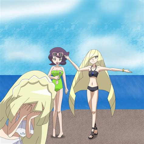 Aether Foundation At The Beach Pok Mon Sun And Moon Know Your Meme