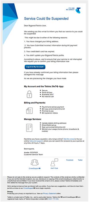 warning fake telstra phishing scam doing the rounds