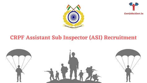 CRPF Assistant Sub Inspector ASI Recruitment 2023 Apply Now For 161