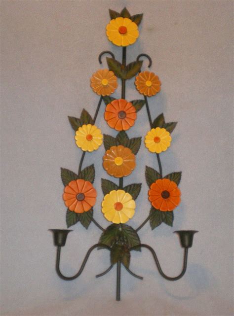 Wall candle holders meanwhile, double as wall art and work well in rooms with limited surface area. Retro Mid Century Shabby Chic Metal Flower Wall Sconce ...