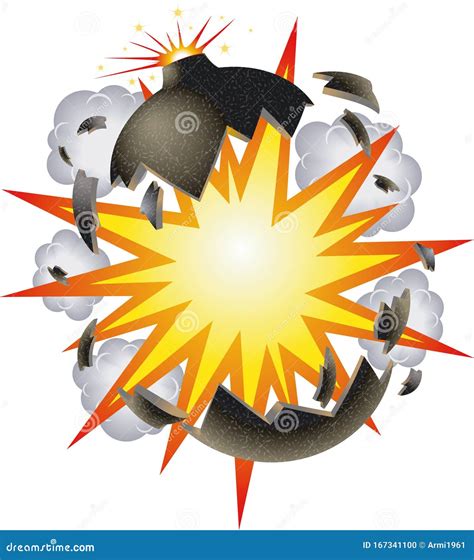 Bomb Explosion Cartoon Style Vector Background