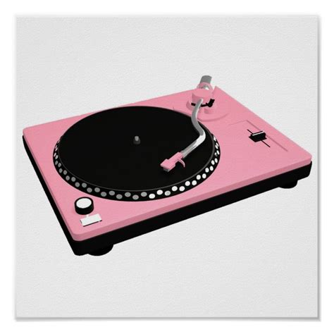 Vintage Pink Record Player Poster Zazzle