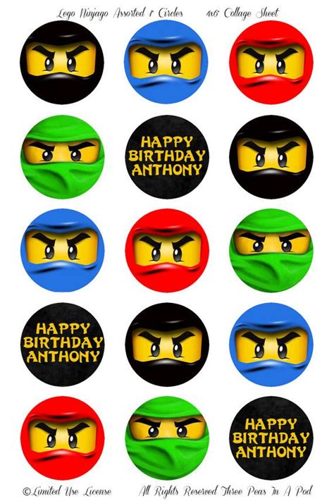 Free Printable Ninjago Cupcake Toppers