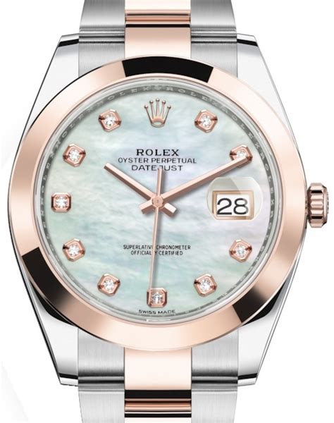 Rolex Datejust 41 126301 White Mother Of Pearl Diamond Rose Gold