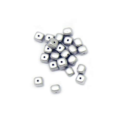 Jablonex Recycled 5x7mm Cube Beads Matte Silver Pack Of 20 Spoilt Rotten Beads