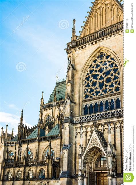New Dome Mariendom Gothic Cathedral In Linz Upper Austria Main Portal Vi Stock Photo Image