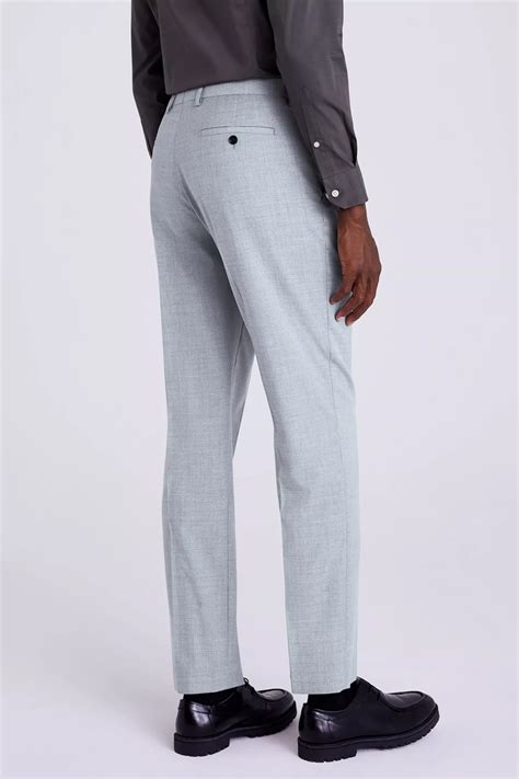 Tailored Fit Grey Stretch Trousers Buy Online At Moss