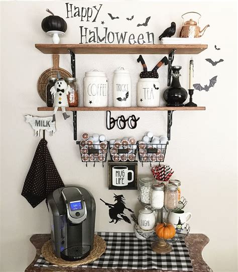 Halloween Coffee Bar Halloween Coffee Station Halloween Home Decor