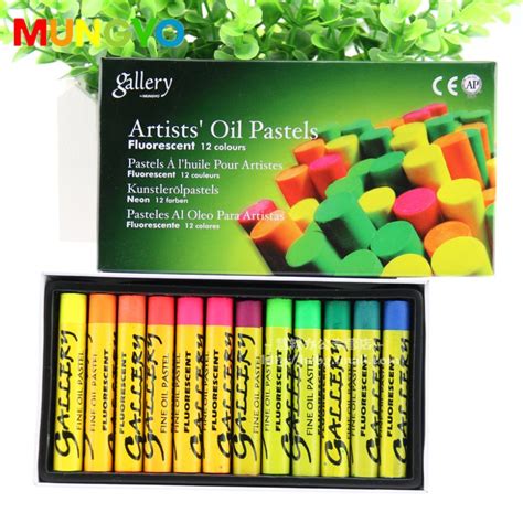 Mungyo Oil Pastels Set Of 12 Assorted Fluorescent Colors