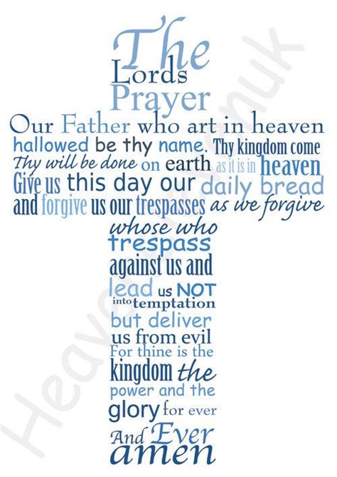 The Lords Prayer A4 Glossy Poster Print Wall Art Blue The Lords