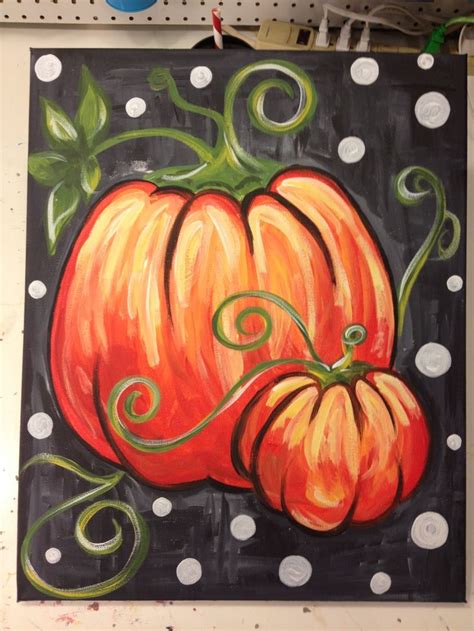 Pumpkin Painting Halloween Painting Fall Canvas Holiday Painting