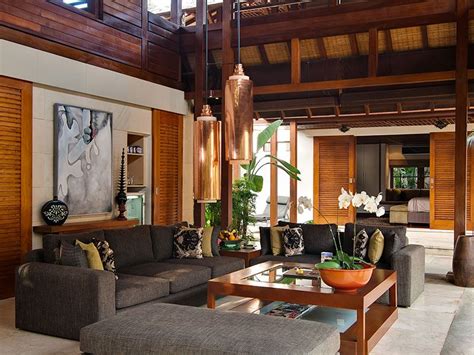 Bali style home architecture combines traditional aesthetic principles, island's abundance of natural materials, famous artistry and craftsmanship of its people, as well as international architecture. bali style living room - Google Search | Balinese interior ...