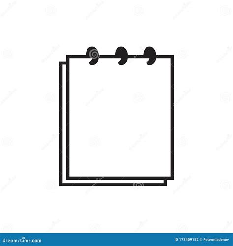 Notepad Simple Vector Outline Icon Stock Vector Illustration Of