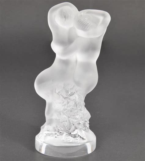 Lot Lalique Le Faune Frosted Crystal Nude Figurine