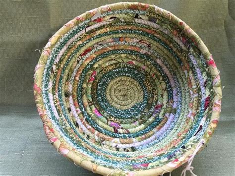 Rope Fabric Bowl Coiled Rope Basket Clothesline Basket Etsy Coiled
