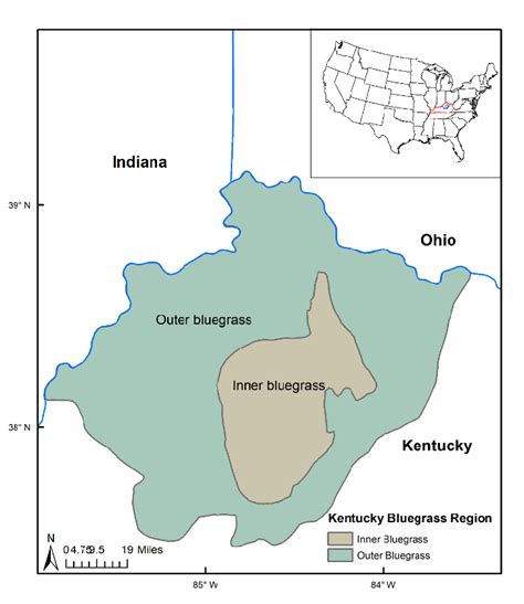 Map Of The Kentucky Bluegrass Region Download Scientific Diagram