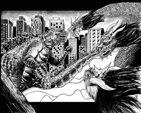 Godzilla Vs King Ghidorah 8 X 10 Print Etsy