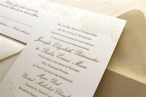 The Vintage Floral Lace Suite Formal Letterpress Wedding Invitation