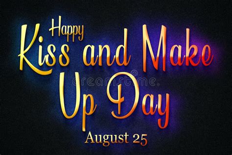 Happy Kiss And Make Up Day August 25 Empty Space For Text Copy Space Right Text Effect Stock