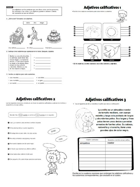 Ejemplos De Adjetivos Calificativos Para Niños De Primaria