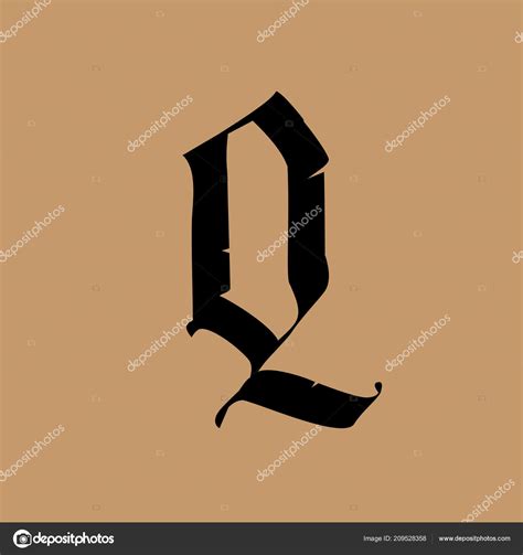 Letter Gotische Stijl Vector Alfabet Het Symbool Geïsoleerd Een Gouden