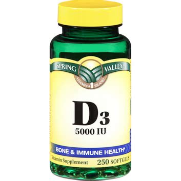 Nature's bounty vitamin d3 5000 iu. Spring Valley Vitamin D3 Supplement Softgels 5000 IU ...