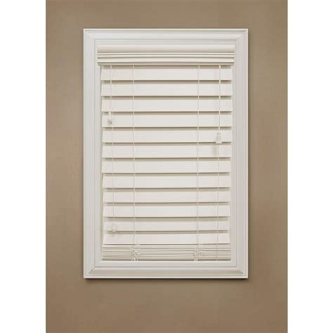 Faux wood blinds will not warp, crack, or peel and are especially well suited for extreme climates. Home Decorators Collection Ivory 2-1/2 in. Premium Faux ...