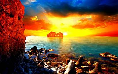 Crazy Wallpapers Sunset Beach Sea Cool Colorful