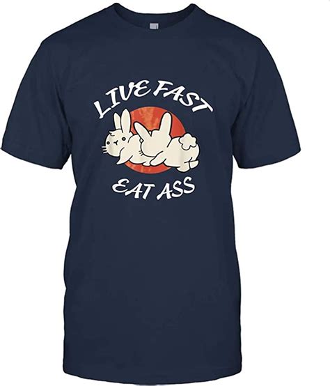 Herrens Live Fast Eat Ass T Shirt Mit Rundhalsausschnitt Für Herren