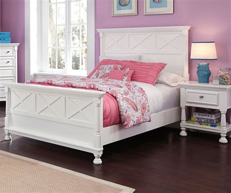 Cassie Full Size Panel Bed In White Finish Allen House Kids Solid