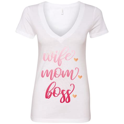 Mom Wife Boss Deep Neck Ultimate Fashion Trends For Girls Fashion S Girl V Neck T Shirt