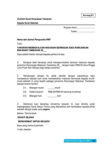 Contoh Surat Sokongan Pembekal