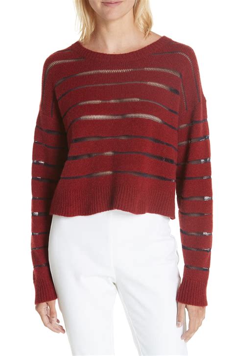 Rag And Bone Penn Sheer Stripe Crop Sweater Nordstrom