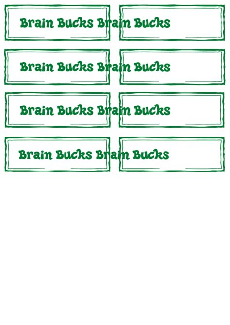 Brain Bucks Money Template Printable Pdf Download